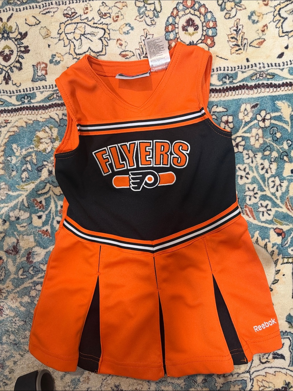 Reebok Kids Orange & Black Flyers Cheer Dress Tank perfect 4t Philadelphia girls